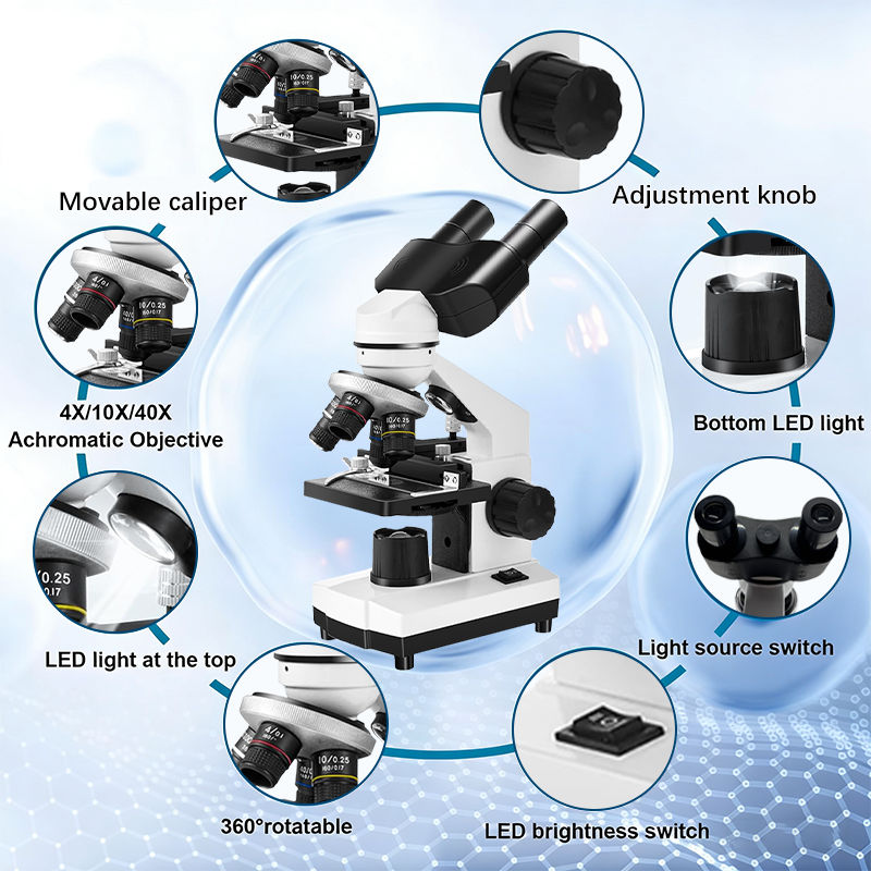 Binocular Microscope 40X-2500X – обзор и цена Medical Lab Microscope